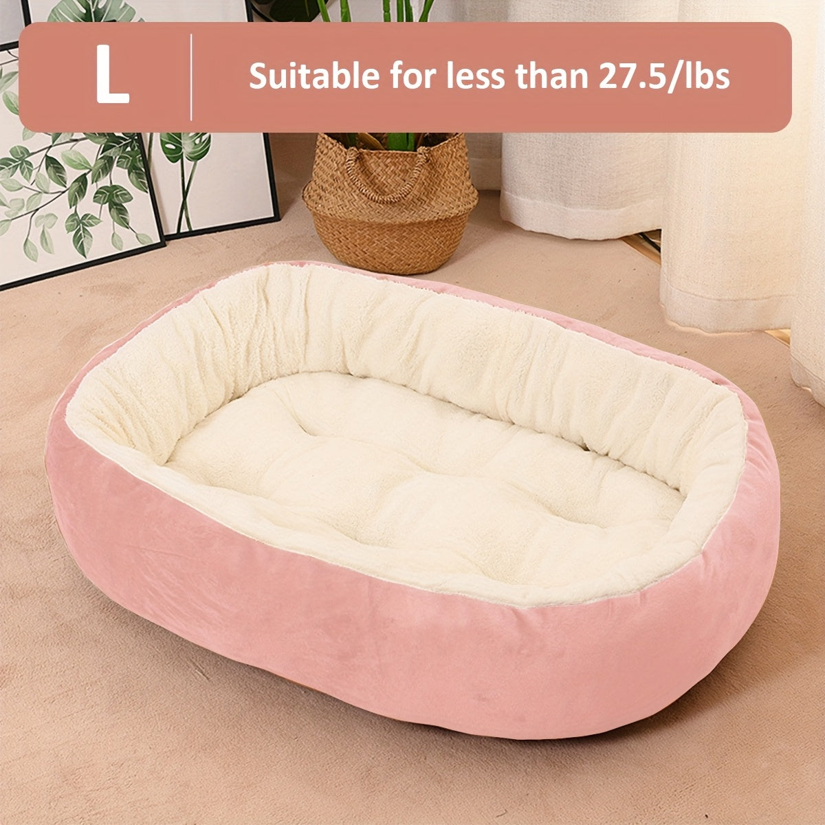 Cozy Plush Polypropylene 1pc Oval Pet Bed - Warm Dog Resting Pad for Extra Small to Medium Breeds - Non-Assembled