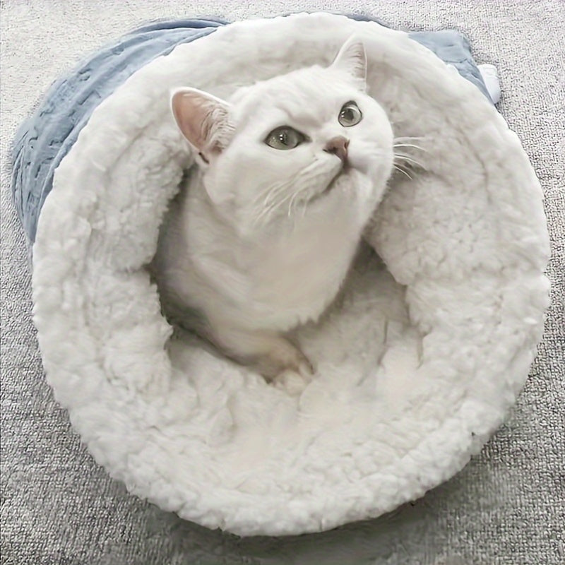 Cozy Flannel Warm Cat Bed - Cat Cave Bed for Indoor Cats, Sleeping, Relax, Play - Washable, Suitable for Small Cats, Christmas Gift