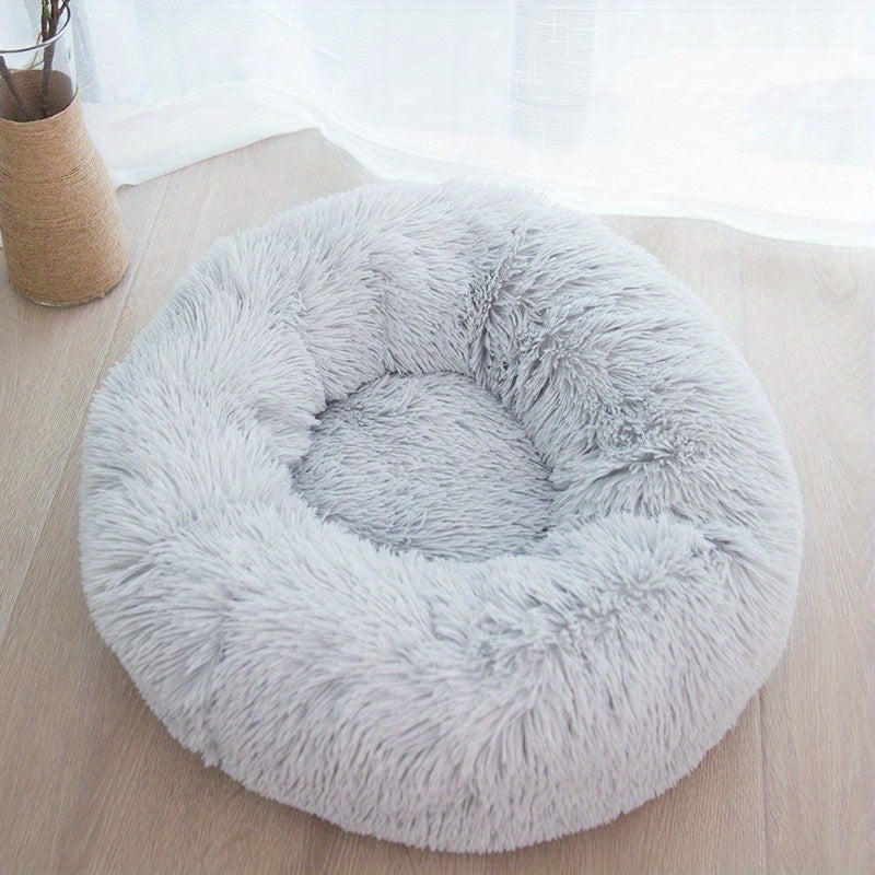 1pc Winter Warm Cat & Dog Bed - Soft Coral Fleece Round Pet Mattress with Plush Polyester Fill, Washable Cozy Bed for Small/Medium Pets, Soothing Comfort for Cats & Dogs, Durable & Easy-Clean Design, Pet Beds for Cats, Cat Warming Bed, Dog Crate Bed Mat,