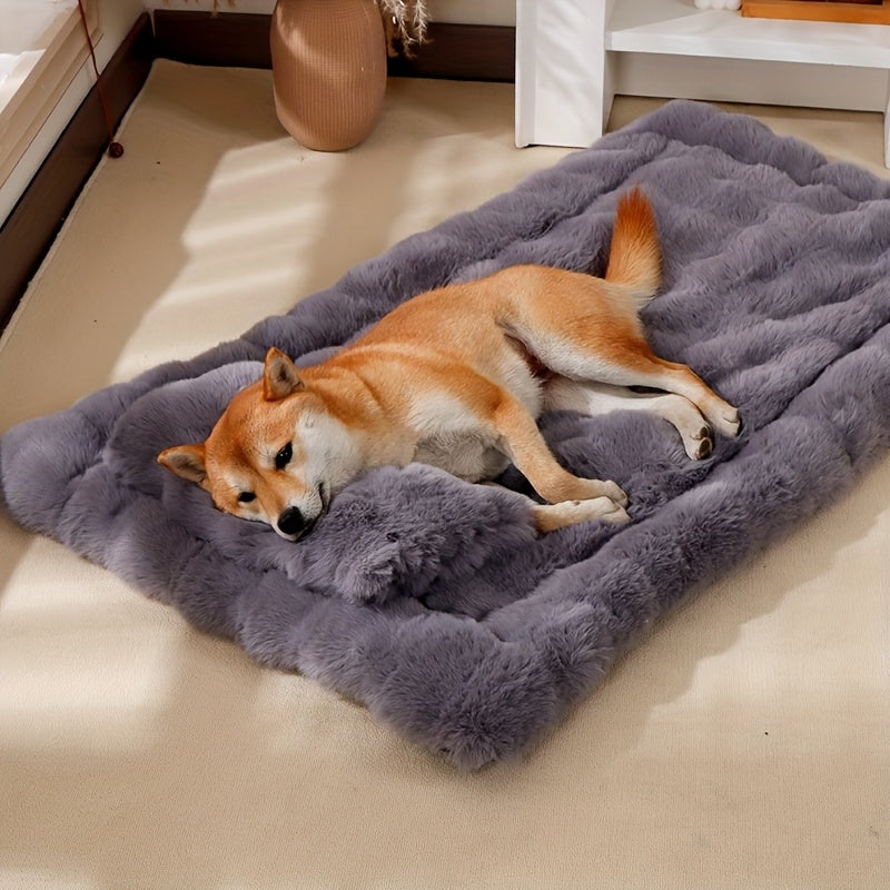 [Plush Pet Bed] Soft, Warm, Luxurious Plush Pet Bed for Dogs & Cats | Rectangular Polyester Blanket in Assorted Colors | All-Season Comfort, Ideal for Small to Large Breeds