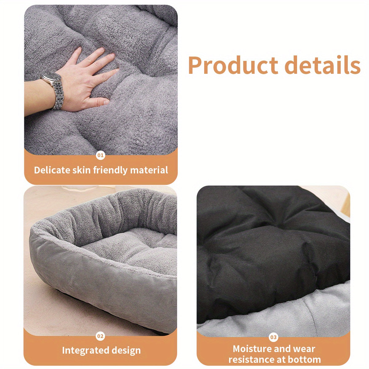 Cozy Plush Polypropylene 1pc Oval Pet Bed - Warm Dog Resting Pad for Extra Small to Medium Breeds - Non-Assembled