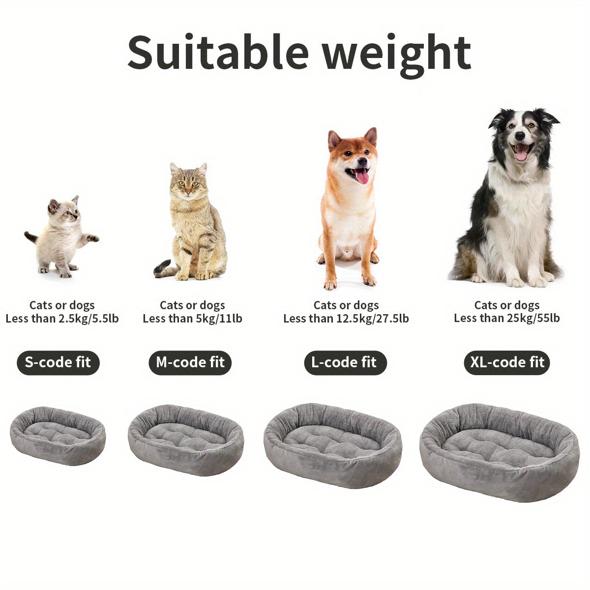 Cozy Plush Polypropylene 1pc Oval Pet Bed - Warm Dog Resting Pad for Extra Small to Medium Breeds - Non-Assembled