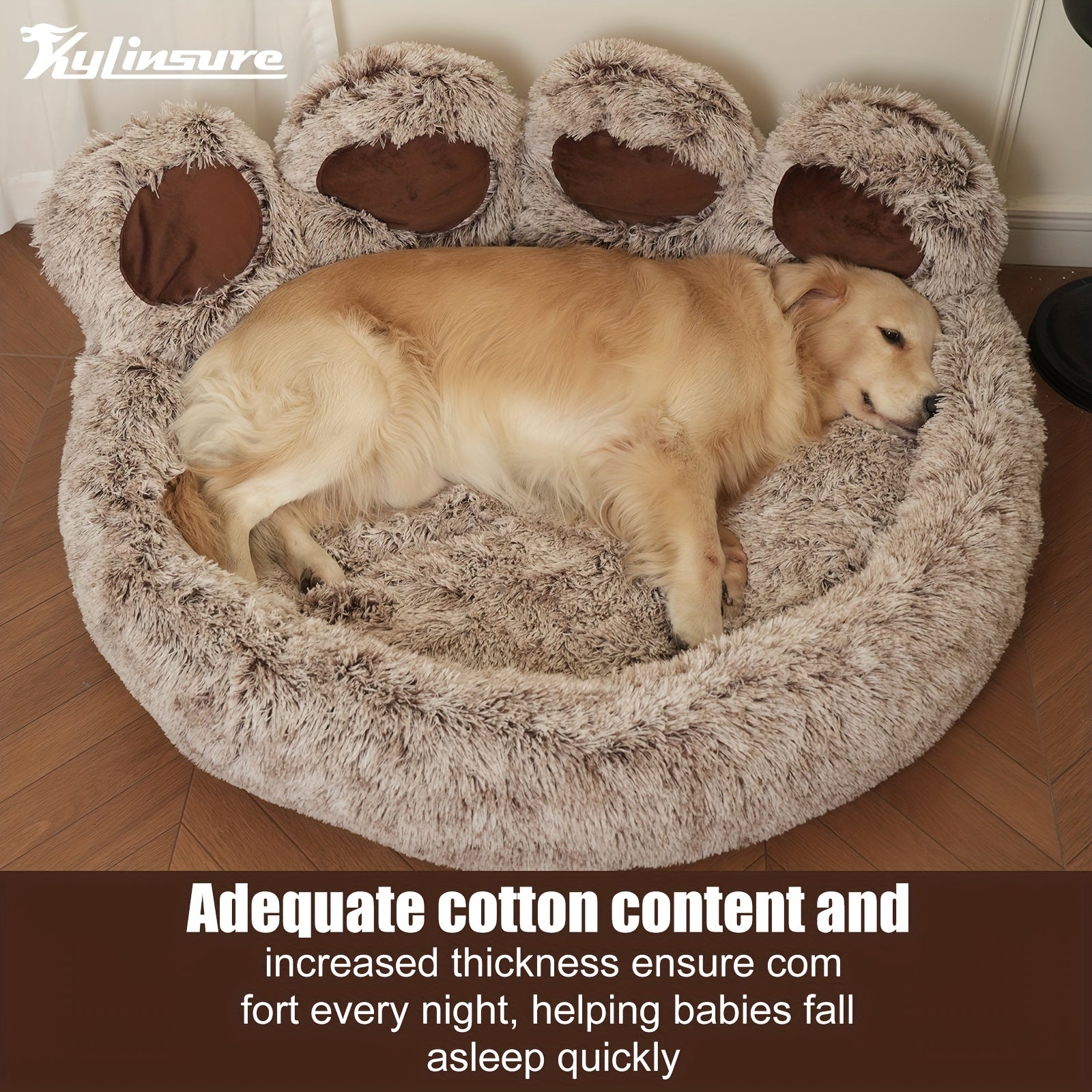 Cute Bear Paw Shaped Dog Bed And Cat Bed, Calm Donut Dog Bed, Warm And Comfortable Soft Dog Round Bed, Plush Dog And Cat Mattress Bed. Give Your Youngsters A Warm And Comfortable Mattress!