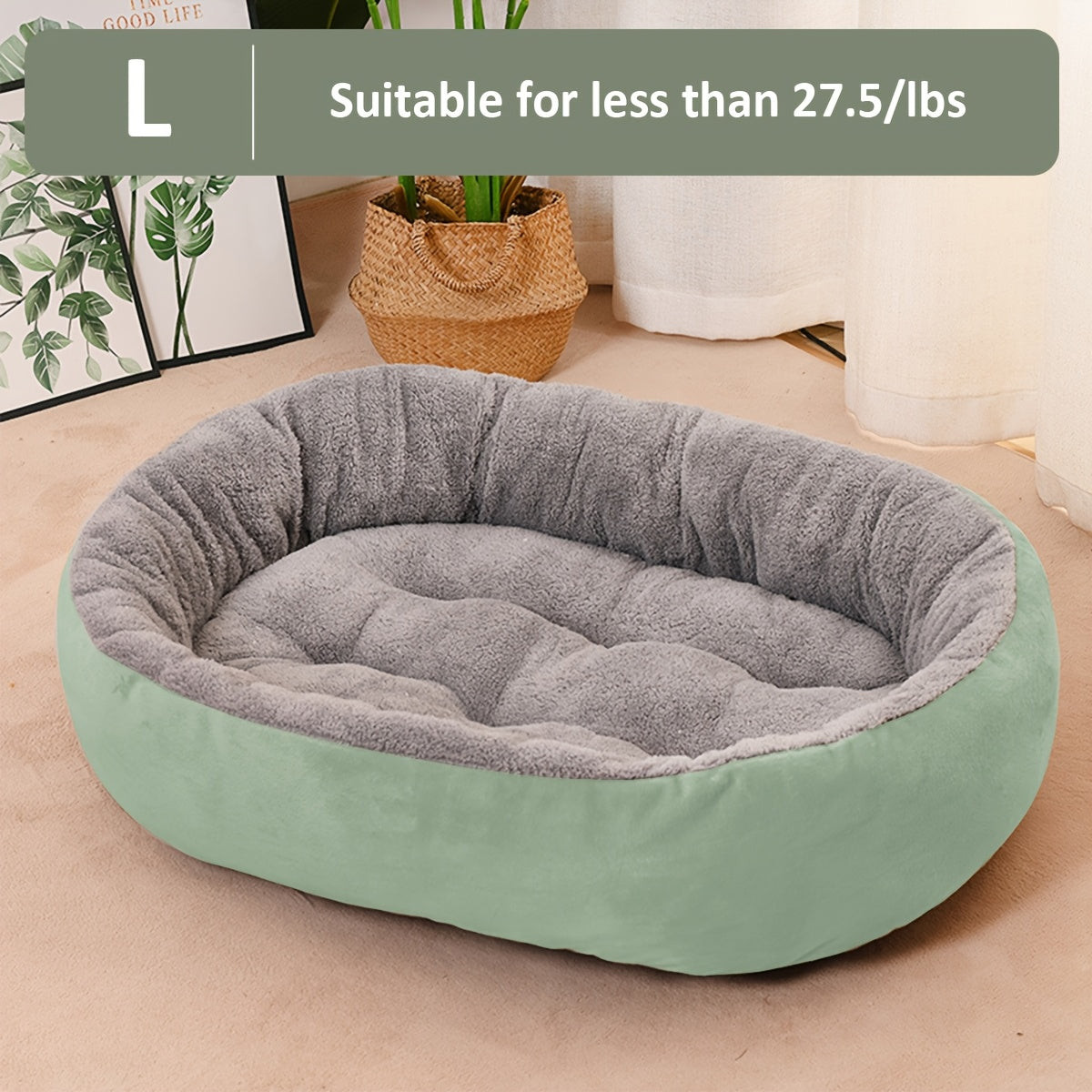 Cozy Plush Polypropylene 1pc Oval Pet Bed - Warm Dog Resting Pad for Extra Small to Medium Breeds - Non-Assembled