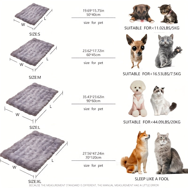 [Plush Pet Bed] Soft, Warm, Luxurious Plush Pet Bed for Dogs & Cats | Rectangular Polyester Blanket in Assorted Colors | All-Season Comfort, Ideal for Small to Large Breeds