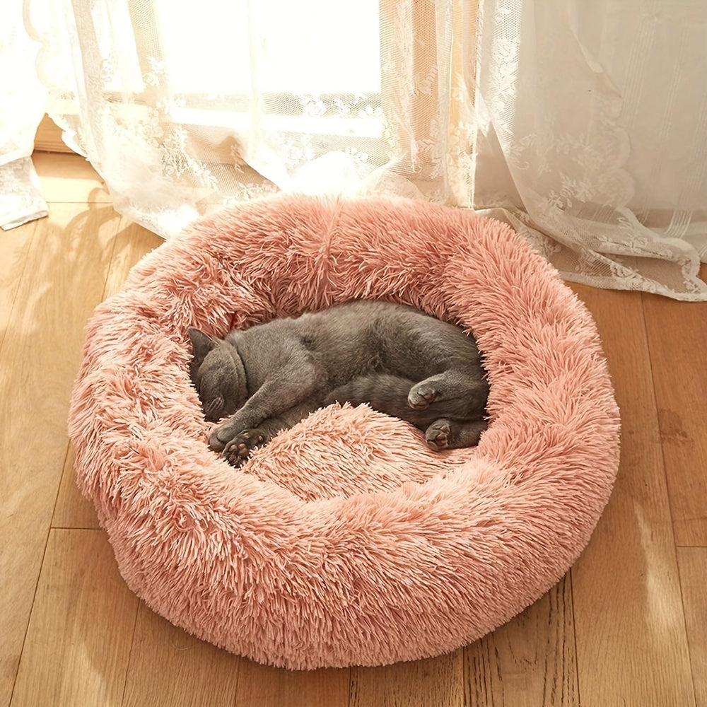 1pc Winter Warm Cat & Dog Bed - Soft Coral Fleece Round Pet Mattress with Plush Polyester Fill, Washable Cozy Bed for Small/Medium Pets, Soothing Comfort for Cats & Dogs, Durable & Easy-Clean Design, Pet Beds for Cats, Cat Warming Bed, Dog Crate Bed Mat,