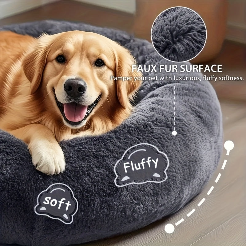 [2025 Upgrade]Ultimate Calming Plush Pet Cushion Sofa Bed Dog Bed - Heavenly Fluffy Pillow Nest for Cats & Small to Medium Dogs - Ultra-Soft Comfortable Nesting Haven