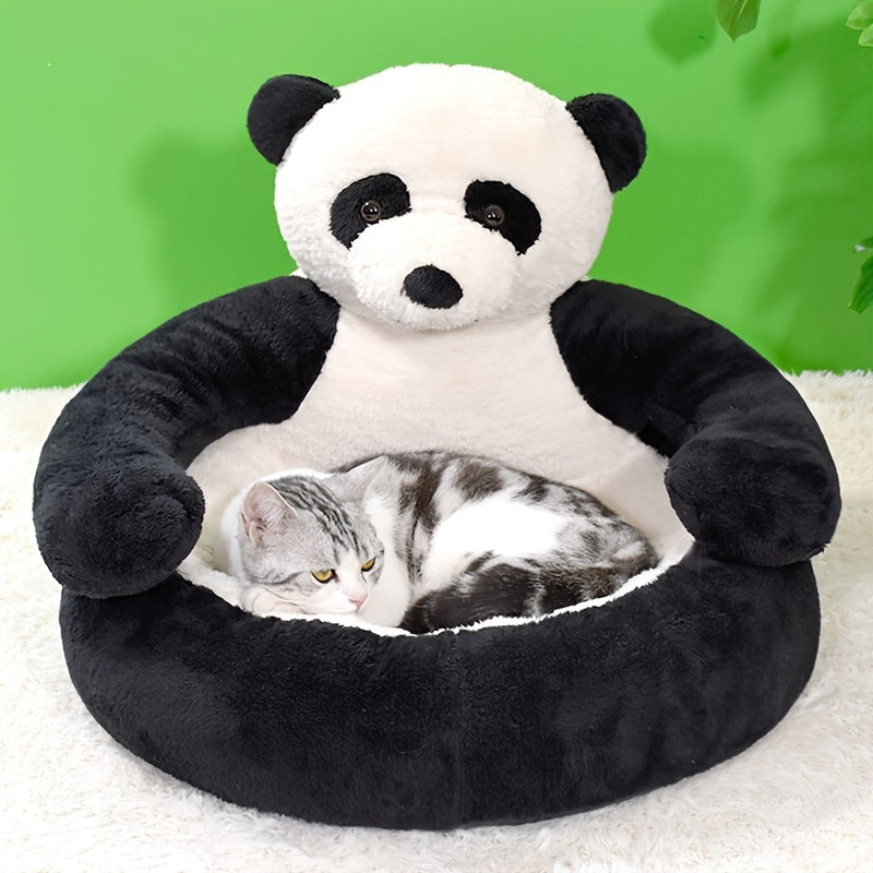 Cozy Panda-Themed Pet Bed - Washable, Contemporary Style for Cats & Dogs, Indoor/Outdoor Comfort
