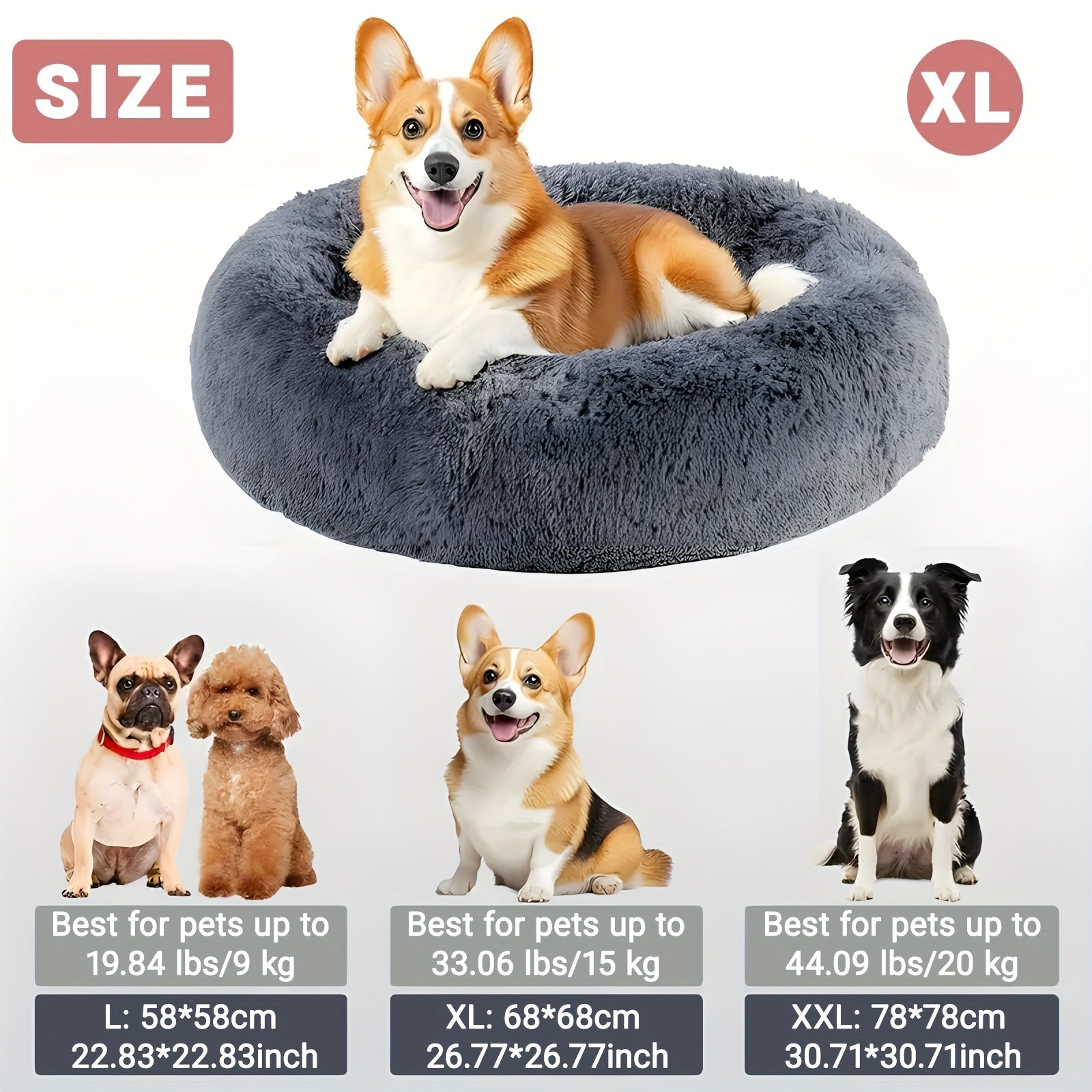 [2025 Upgrade]Ultimate Calming Plush Pet Cushion Sofa Bed Dog Bed - Heavenly Fluffy Pillow Nest for Cats & Small to Medium Dogs - Ultra-Soft Comfortable Nesting Haven