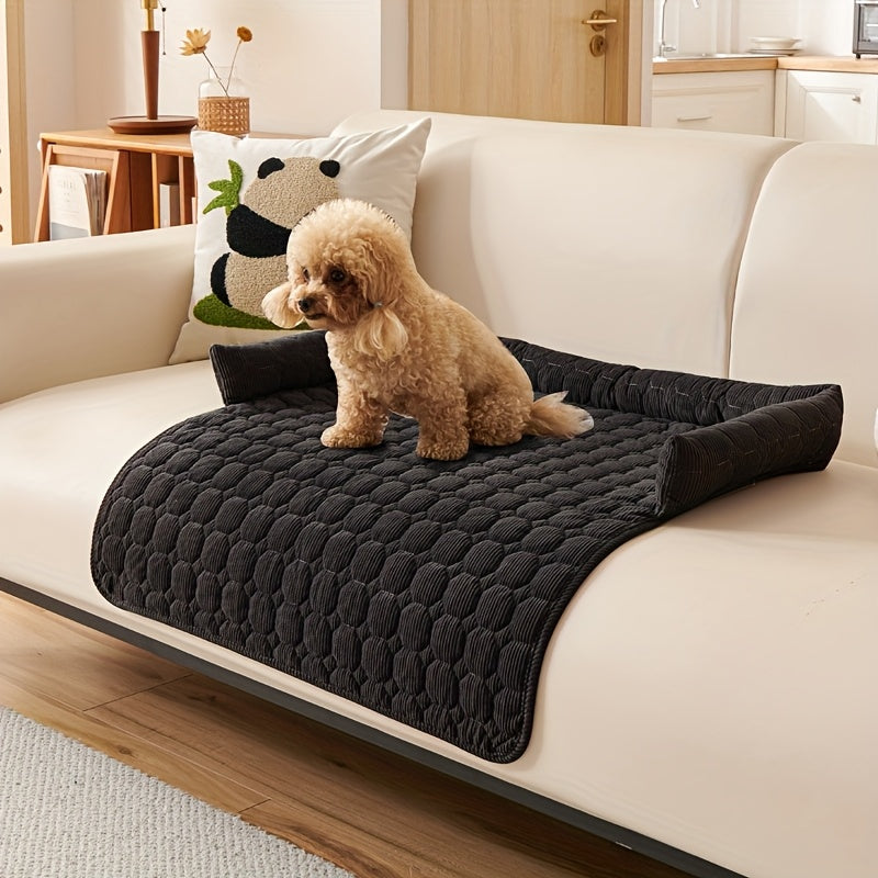Luxurious Plush Pet Bed for Dogs & Cats - Non-Slip, Scratch-Resistant Sofa Nest with Polyester Fill - Ideal for Small to Medium Breeds
