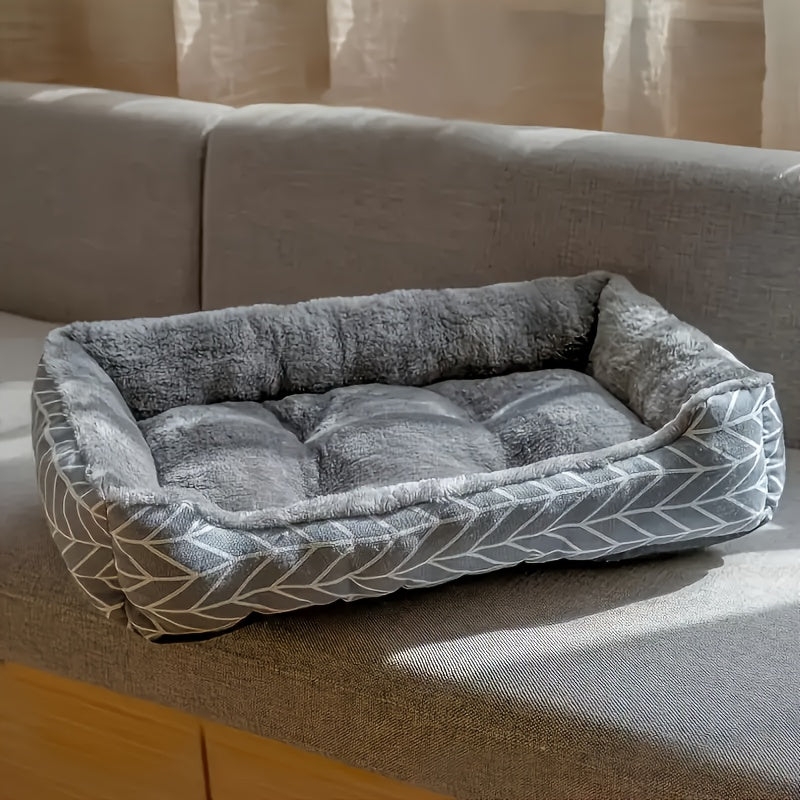 4 size options available. Ultra-soft and comfortable plush dog bed, made of plush polyester fiber. A winter warm pet sofa, suitable for dogs from extra-small to large breeds. No-assembly required warm thick mat for cats and dogs.