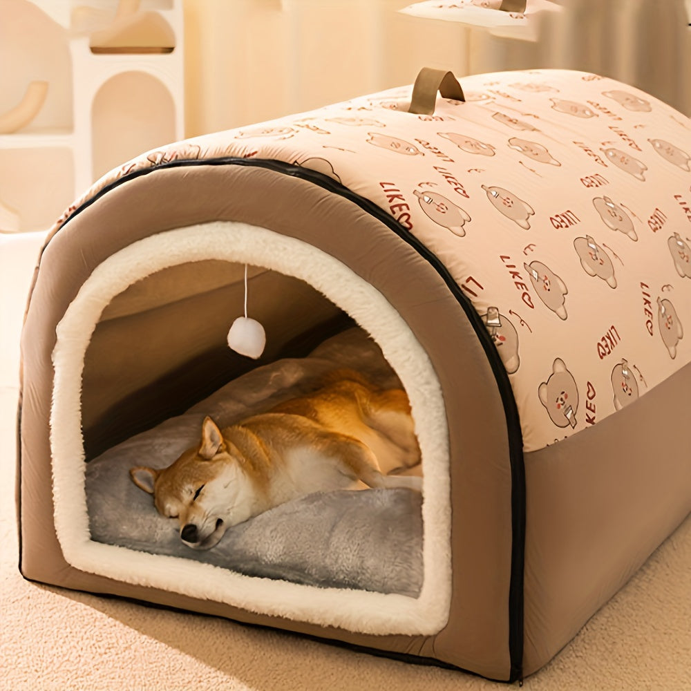 Whisker Haven Pet House - Soft, Warm, Washable, and Spacious Cozy Retreat for Cats and Small Dogs, Perfect for Golden Retrievers and Felines, with Plush Interior and Easy Assembly