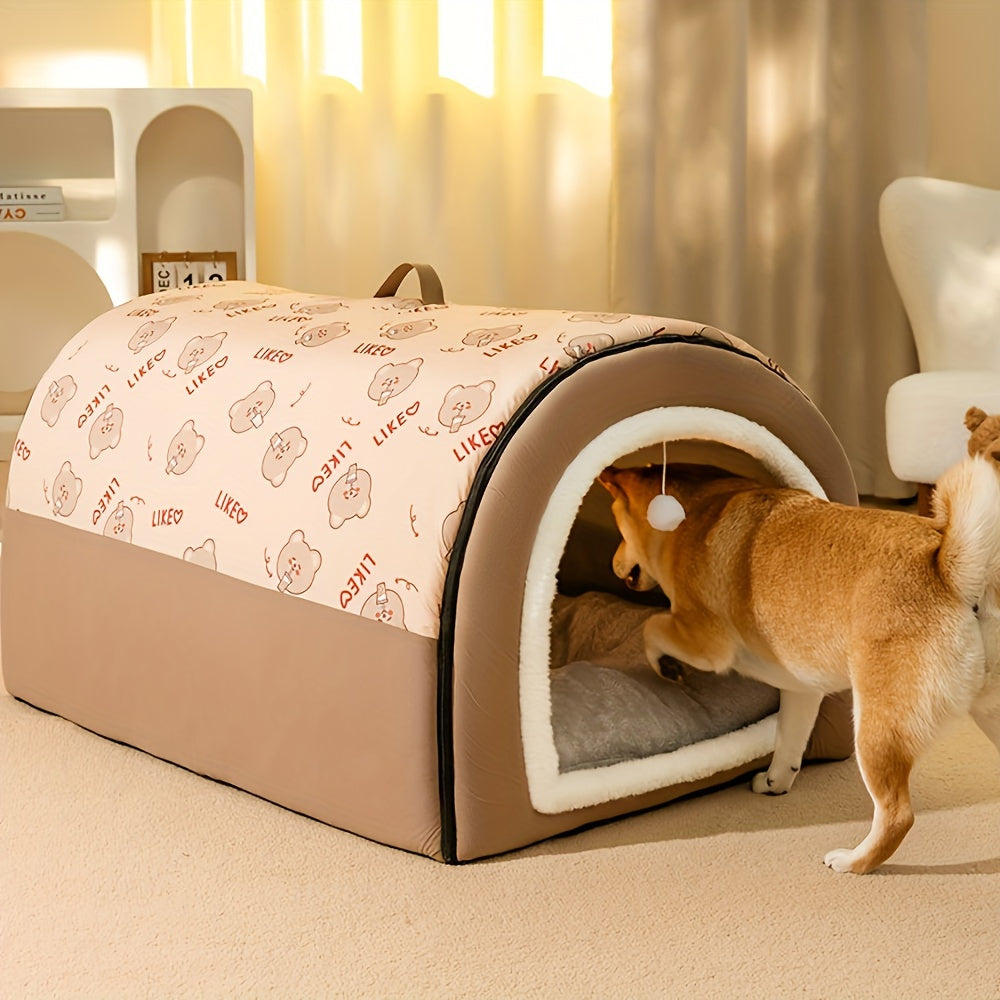Whisker Haven Pet House - Soft, Warm, Washable, and Spacious Cozy Retreat for Cats and Small Dogs, Perfect for Golden Retrievers and Felines, with Plush Interior and Easy Assembly
