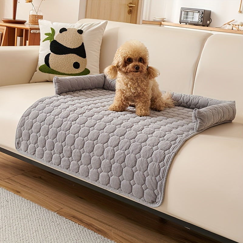 Luxurious Plush Pet Bed for Dogs & Cats - Non-Slip, Scratch-Resistant Sofa Nest with Polyester Fill - Ideal for Small to Medium Breeds
