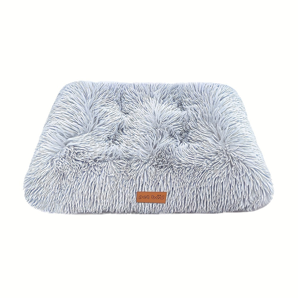 1pc Extra Large Fleece Lined Dog Bed & Cat Mat - Thickened Comfortable Warm Polyester, Easy to Remove & Washable, Square Design for All Dog Breeds & Sizes, Pet Bedding, Cozy Pet Furniture, Plush Pet Furniture, Durable Pet Furniture