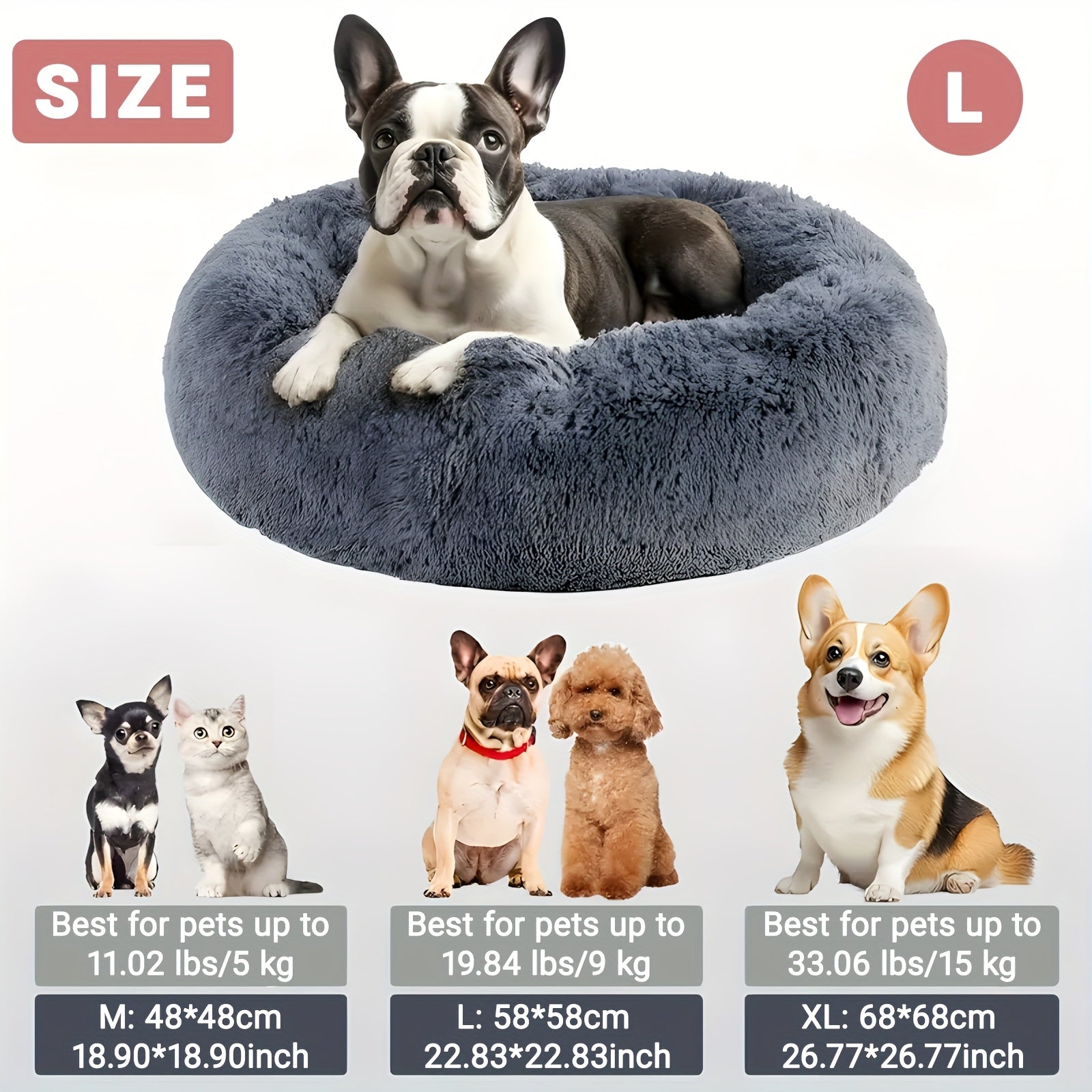 [2025 Upgrade]Ultimate Calming Plush Pet Cushion Sofa Bed Dog Bed - Heavenly Fluffy Pillow Nest for Cats & Small to Medium Dogs - Ultra-Soft Comfortable Nesting Haven