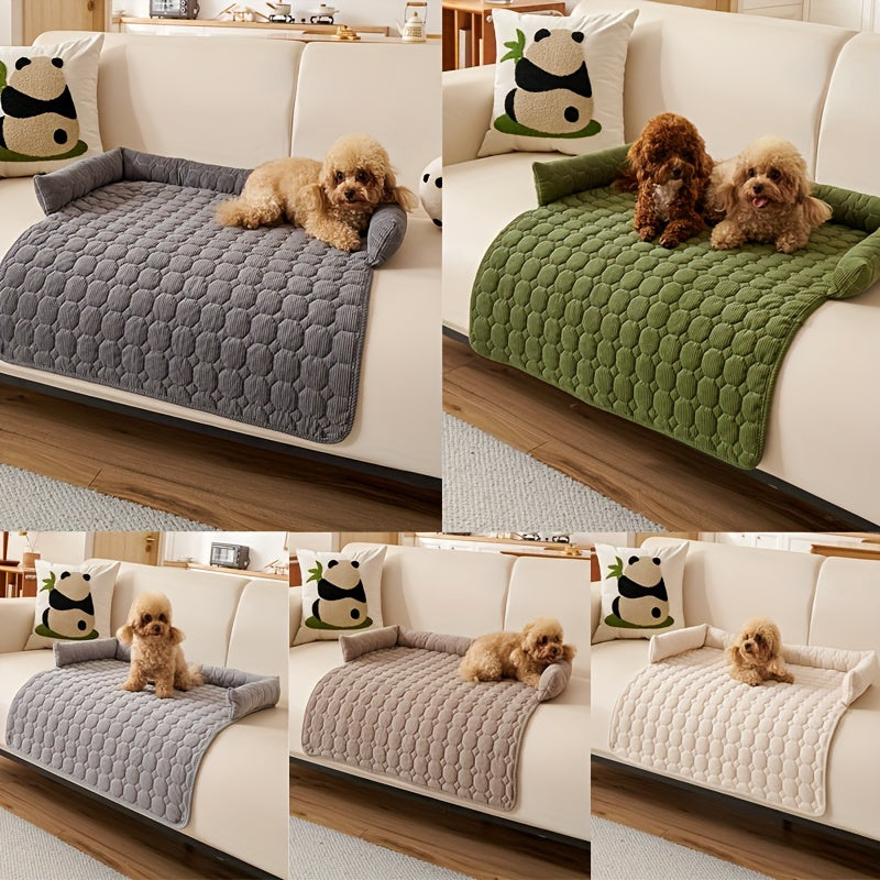 Luxurious Plush Pet Bed for Dogs & Cats - Non-Slip, Scratch-Resistant Sofa Nest with Polyester Fill - Ideal for Small to Medium Breeds