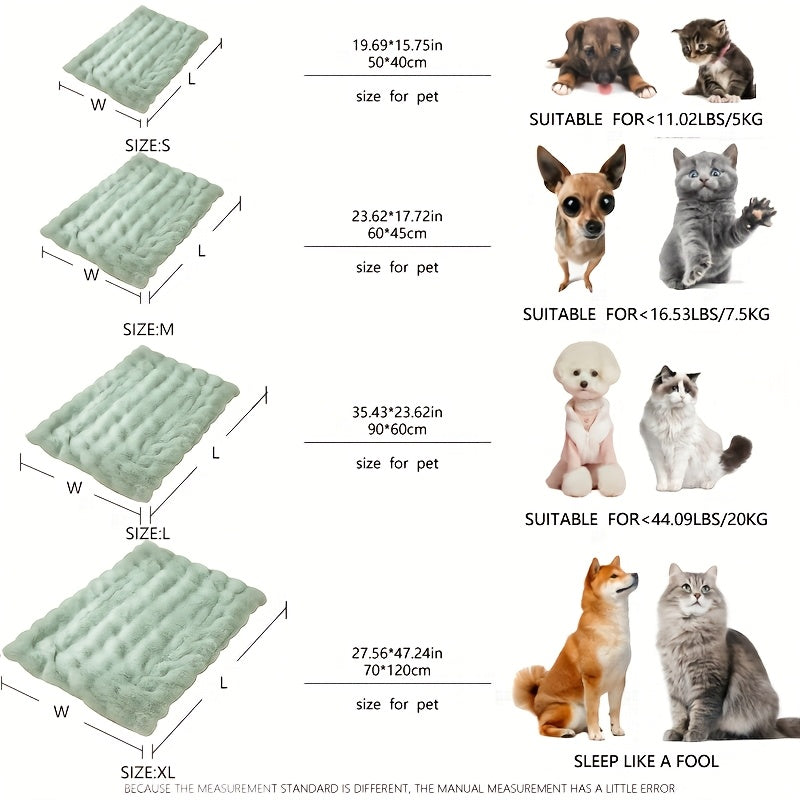 [Plush Pet Bed] Soft, Warm, Luxurious Plush Pet Bed for Dogs & Cats | Rectangular Polyester Blanket in Assorted Colors | All-Season Comfort, Ideal for Small to Large Breeds