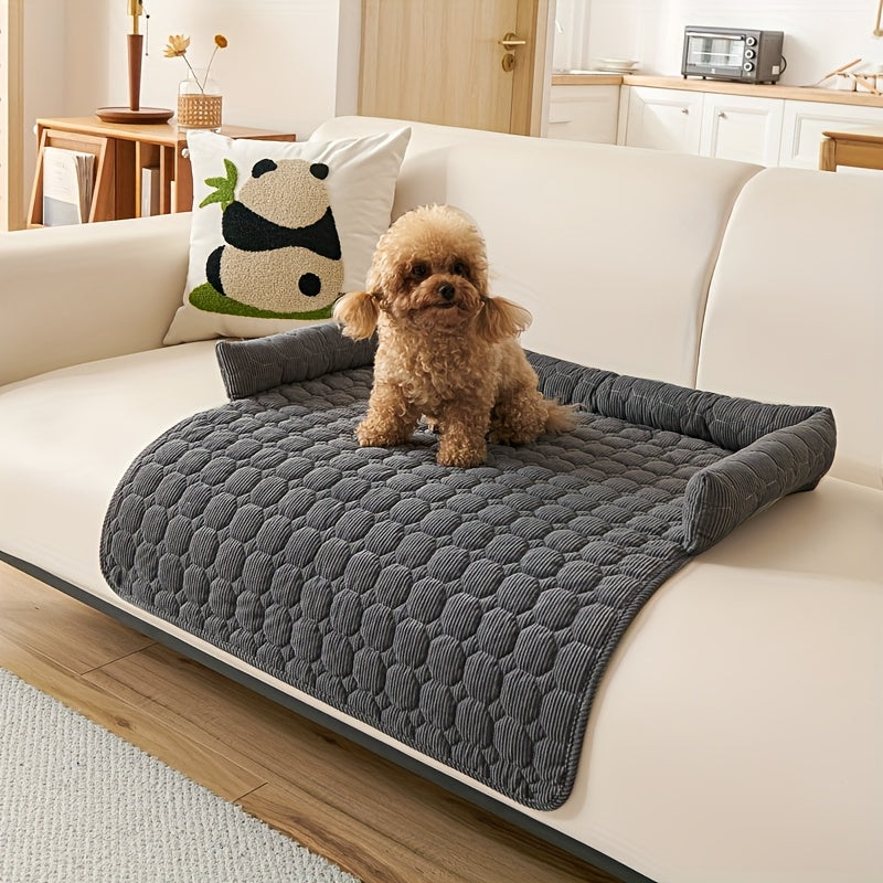 Luxurious Plush Pet Bed for Dogs & Cats - Non-Slip, Scratch-Resistant Sofa Nest with Polyester Fill - Ideal for Small to Medium Breeds