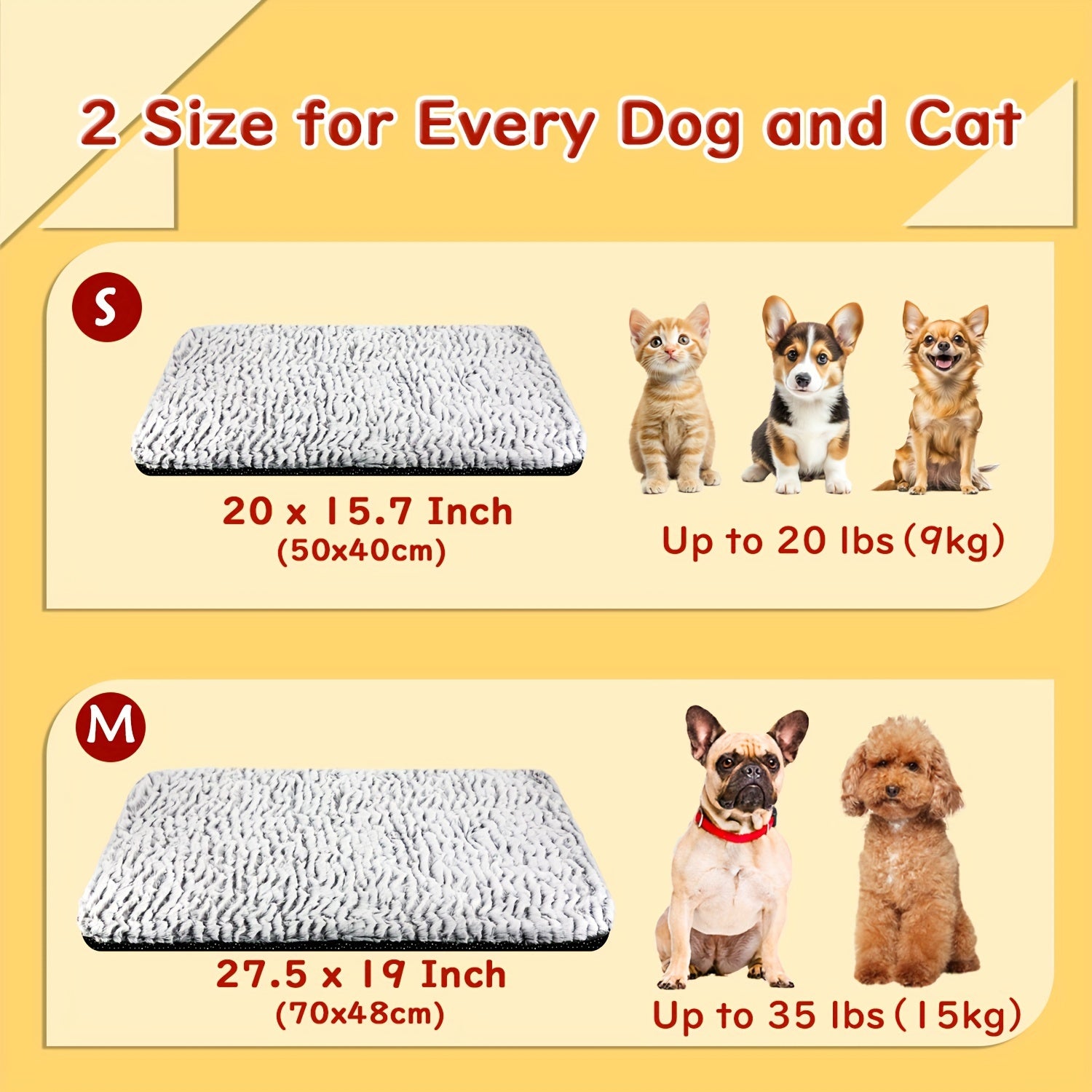 [Thermal Extra Warm Pad] Soft Thermal Extra Warm Dog Cat Pad - Large Indoor Outdoor Cat Bed Mat for Small Puppy Kittens Pets