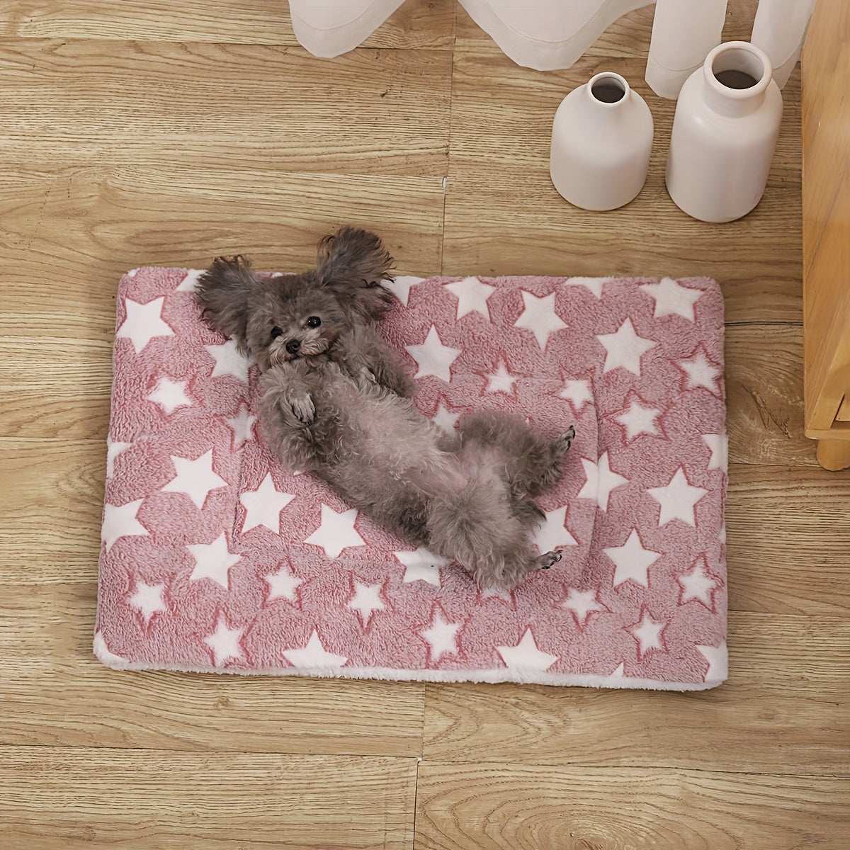 [Cozy Pet Mat] Soft, Thickened Plush Pet Mat | Cozy All-Season Warm Blanket for Cats & Dogs | Machine-Washable, Durable Polyester, Star Patterned Design