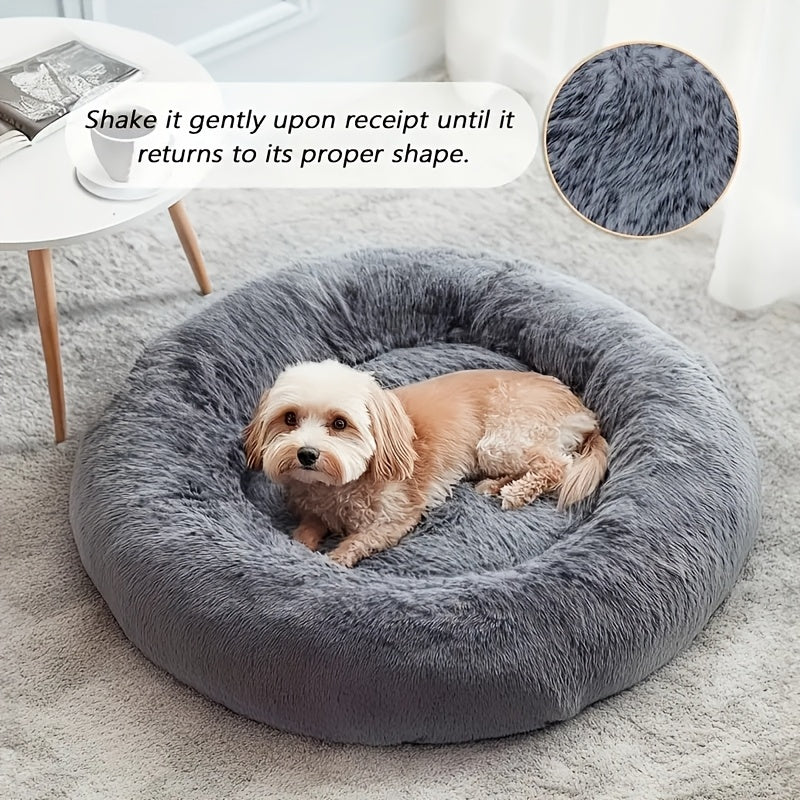 [2025 Upgrade]Ultimate Calming Plush Pet Cushion Sofa Bed Dog Bed - Heavenly Fluffy Pillow Nest for Cats & Small to Medium Dogs - Ultra-Soft Comfortable Nesting Haven