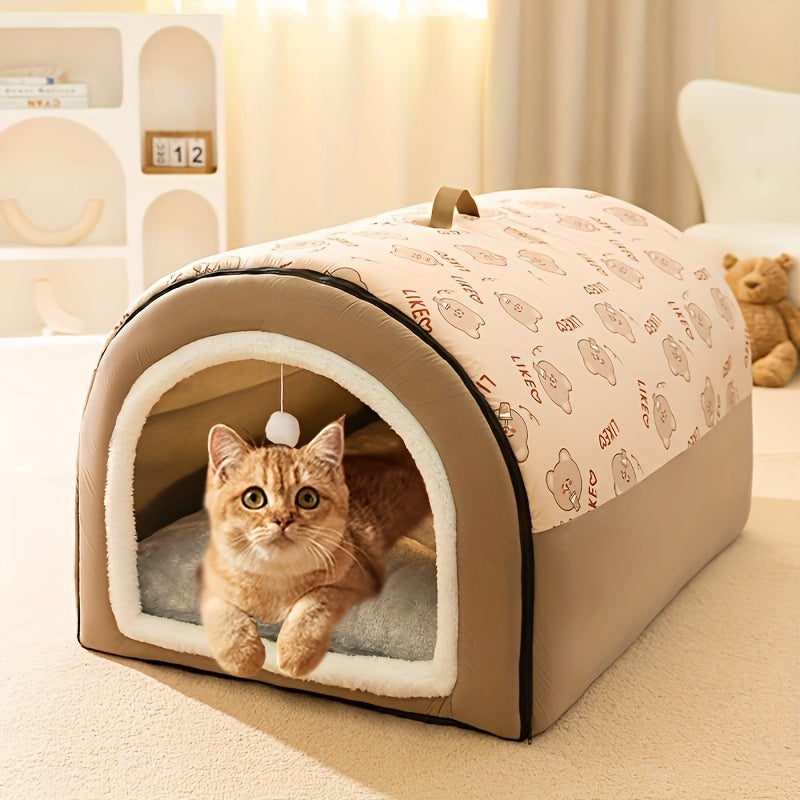 Whisker Haven Pet House - Soft, Warm, Washable, and Spacious Cozy Retreat for Cats and Small Dogs, Perfect for Golden Retrievers and Felines, with Plush Interior and Easy Assembly