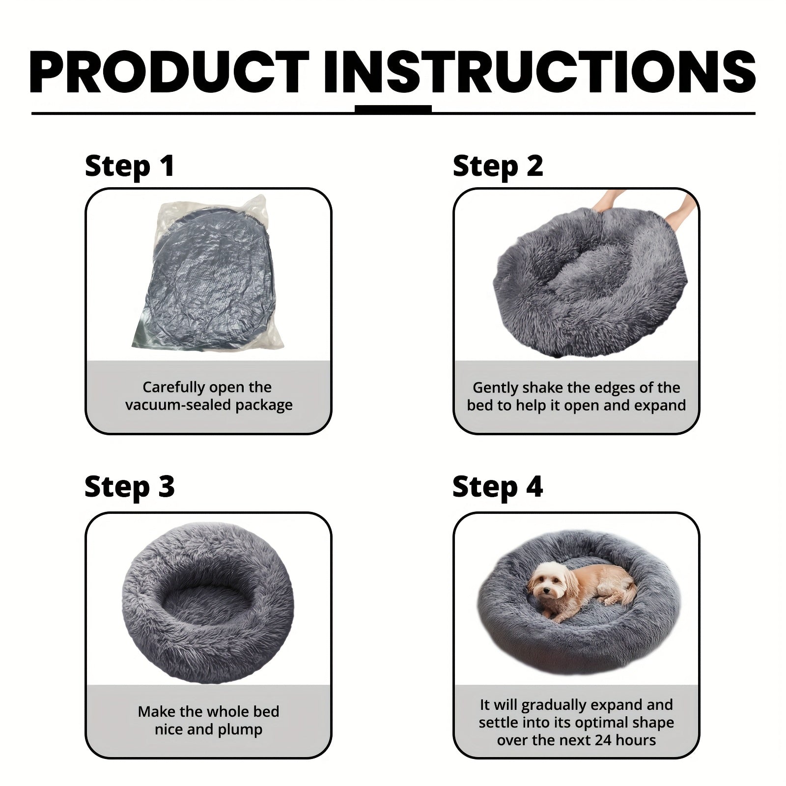[2025 Upgrade]Ultimate Calming Plush Pet Cushion Sofa Bed Dog Bed - Heavenly Fluffy Pillow Nest for Cats & Small to Medium Dogs - Ultra-Soft Comfortable Nesting Haven
