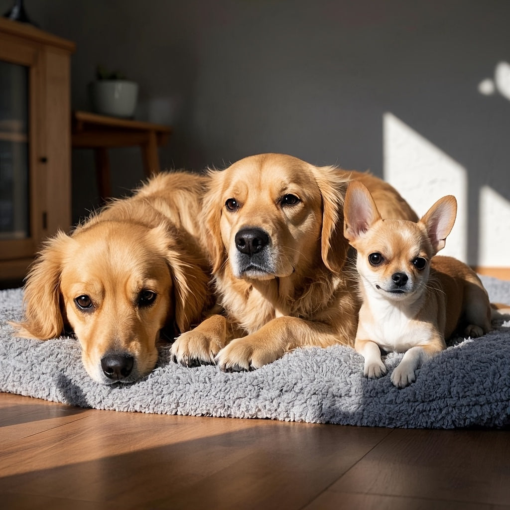 [Soft Dog Bed Sofa] Ultra Soft Extra Large Plush Dog Bed Sofa, 8-Grid Thick Polyester Pet Sofa with Non-Slip Bottom | Light Grey with White Trim, Suitable for All Sizes of Cats and Dogs, Comfortable Rectangular Sofa for Small to Large Dogs and Cats
