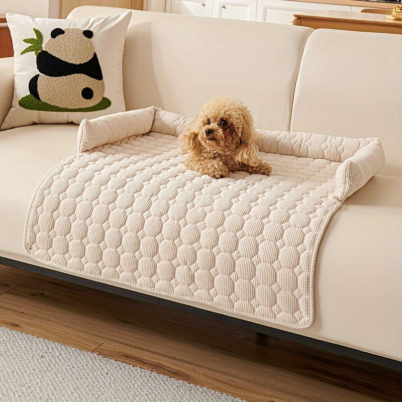 Luxurious Plush Pet Bed for Dogs & Cats - Non-Slip, Scratch-Resistant Sofa Nest with Polyester Fill - Ideal for Small to Medium Breeds