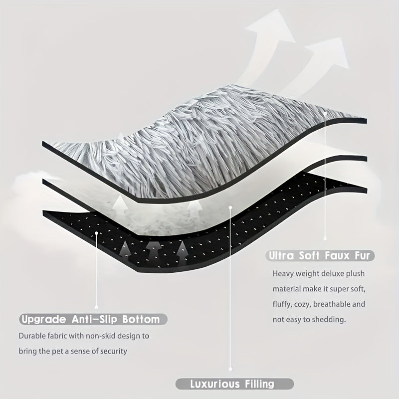 [Cozy Pet Bed] Extra Large Plush-Lined Dog Bed and Cat Mat - 1pc Thick, Comfortable & Warm Polyester Pet Bedding, Easy to Remove & Washable, Suitable for All Breeds and Sizes, Durable Pet Furniture, Cozy Pet Accessories