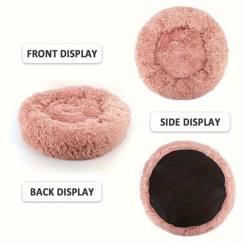1pc Winter Warm Cat & Dog Bed - Soft Coral Fleece Round Pet Mattress with Plush Polyester Fill, Washable Cozy Bed for Small/Medium Pets, Soothing Comfort for Cats & Dogs, Durable & Easy-Clean Design, Pet Beds for Cats, Cat Warming Bed, Dog Crate Bed Mat,