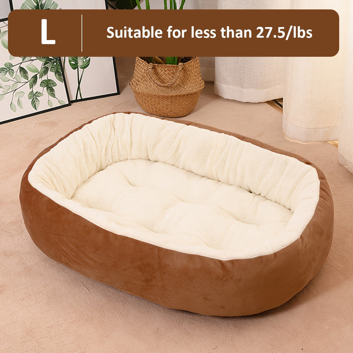 Cozy Plush Polypropylene 1pc Oval Pet Bed - Warm Dog Resting Pad for Extra Small to Medium Breeds - Non-Assembled