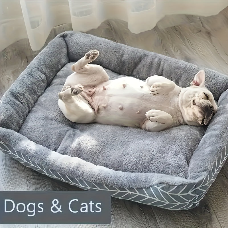 4 size options available. Ultra-soft and comfortable plush dog bed, made of plush polyester fiber. A winter warm pet sofa, suitable for dogs from extra-small to large breeds. No-assembly required warm thick mat for cats and dogs.