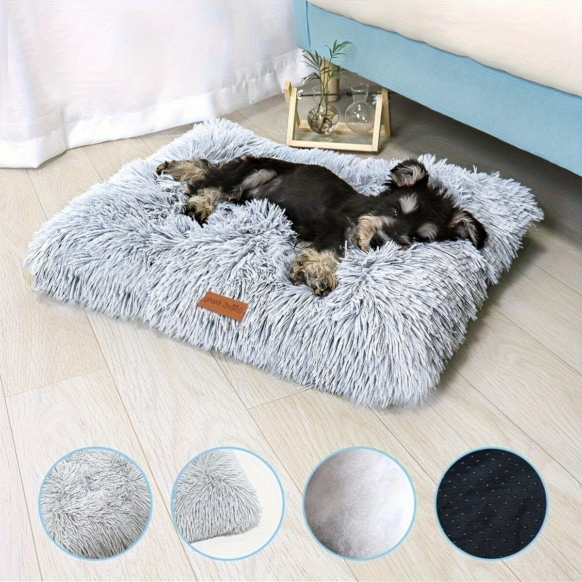 1pc Extra Large Fleece Lined Dog Bed & Cat Mat - Thickened Comfortable Warm Polyester, Easy to Remove & Washable, Square Design for All Dog Breeds & Sizes, Pet Bedding, Cozy Pet Furniture, Plush Pet Furniture, Durable Pet Furniture