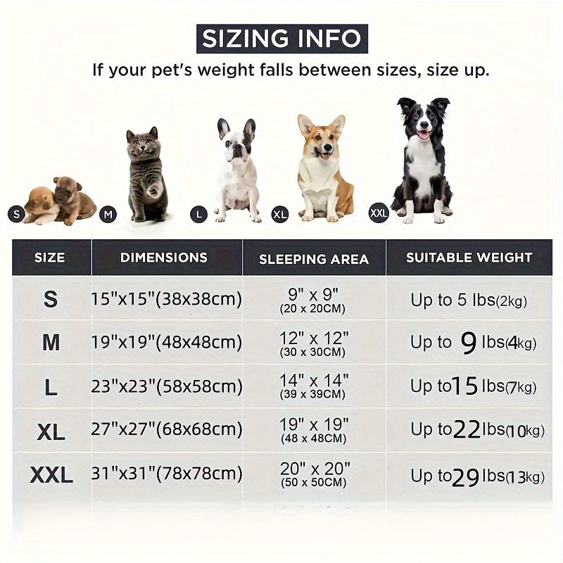 1pc Cozy Donut Cuddler Bed - Soft, Fluffy, Faux Fur, Warming, Plush Cushion for Small, Medium, Large Dogs And Cats - Multiple Sizes (15"/19"/23"/27"/31") for Ultimate Comfort And Relaxation, Dog Mats for Sleeping