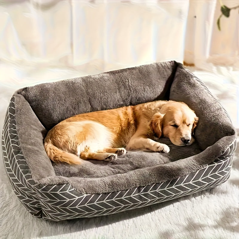 4 size options available. Ultra-soft and comfortable plush dog bed, made of plush polyester fiber. A winter warm pet sofa, suitable for dogs from extra-small to large breeds. No-assembly required warm thick mat for cats and dogs.
