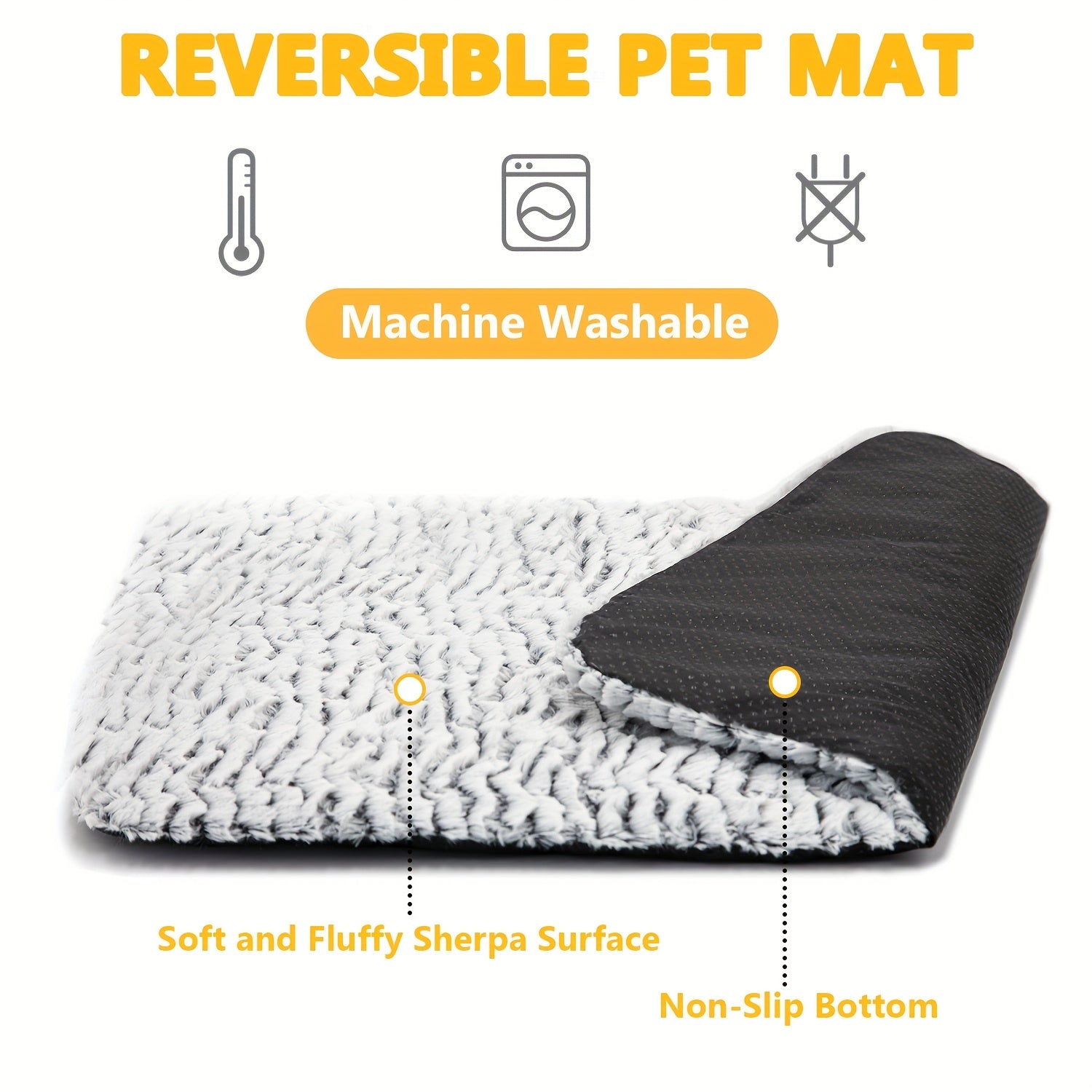 [Thermal Extra Warm Pad] Soft Thermal Extra Warm Dog Cat Pad - Large Indoor Outdoor Cat Bed Mat for Small Puppy Kittens Pets