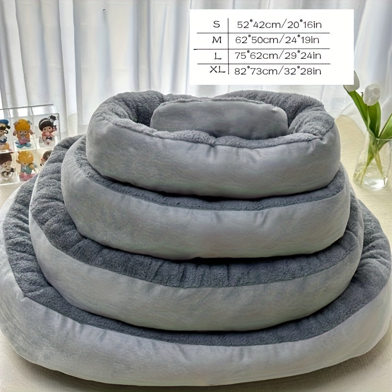 Oval Pet Bed - Soft Warm Polyester Dog Bed with Plush Cushioned Interior, Non-Slip Bottom - All-Season Cozy Bedding for Small to Medium Dogs & Cats, Lightweight & Portable Indoor/Outdoor Use - Easy-Clean Pet Bed for Home, Travel, or Gifting - Ideal for