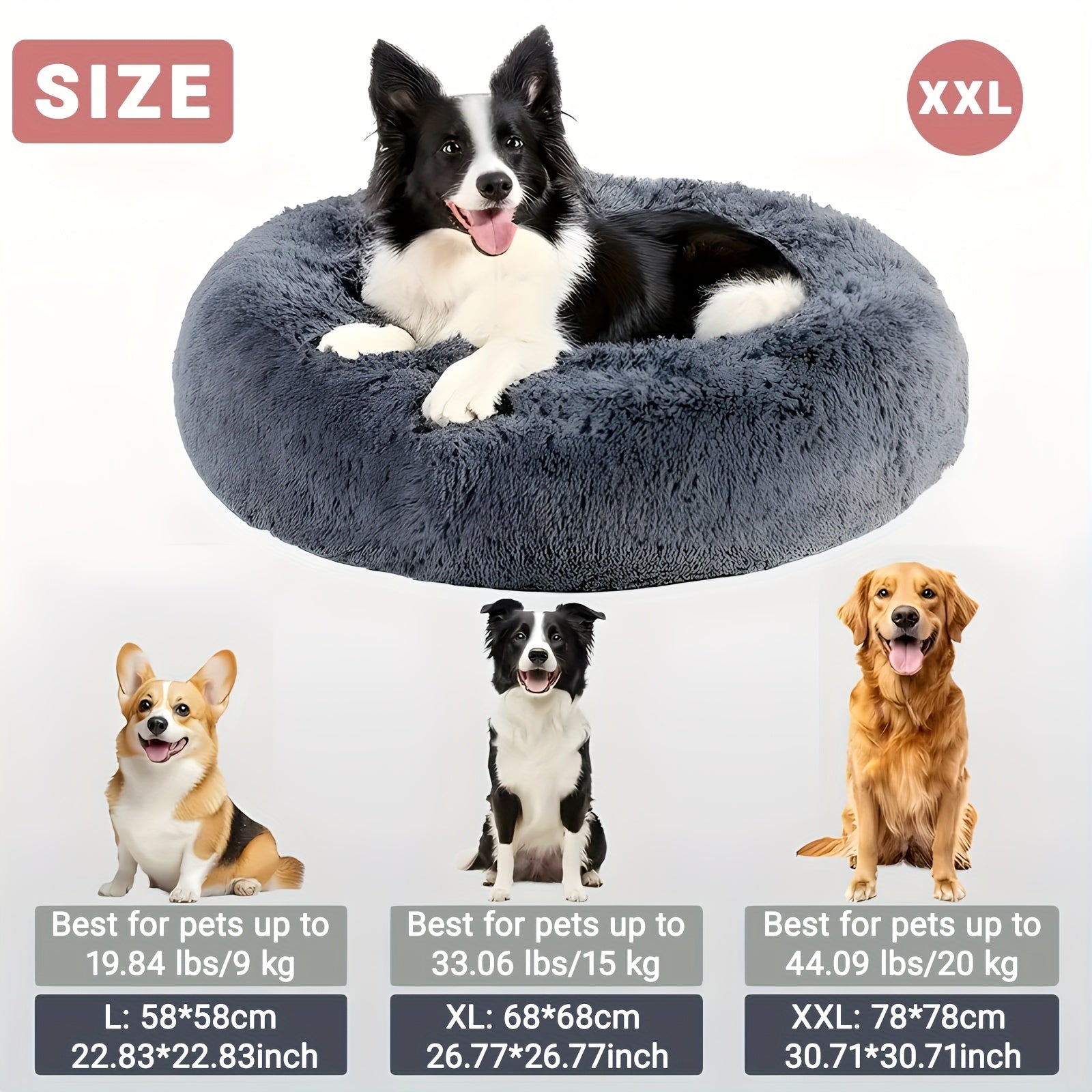 [2025 Upgrade]Ultimate Calming Plush Pet Cushion Sofa Bed Dog Bed - Heavenly Fluffy Pillow Nest for Cats & Small to Medium Dogs - Ultra-Soft Comfortable Nesting Haven