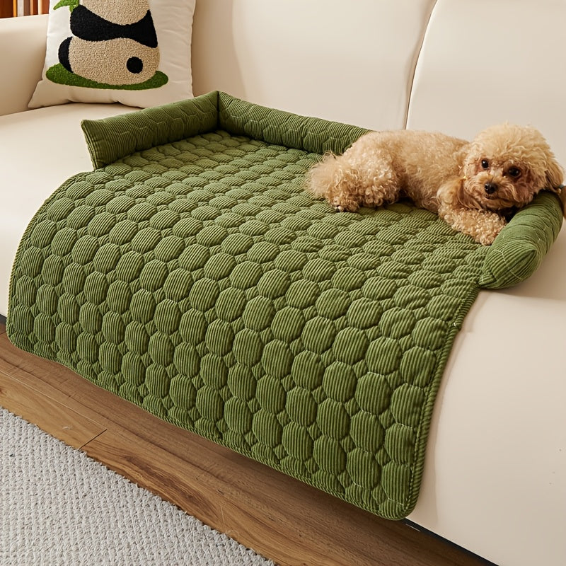 Luxurious Plush Pet Bed for Dogs & Cats - Non-Slip, Scratch-Resistant Sofa Nest with Polyester Fill - Ideal for Small to Medium Breeds