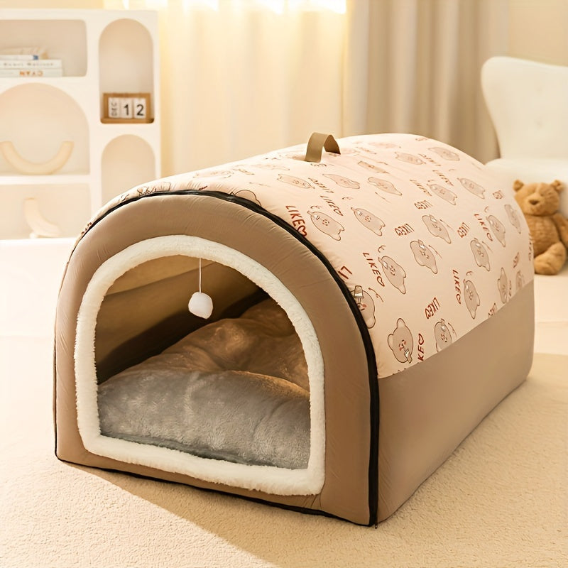Whisker Haven Pet House - Soft, Warm, Washable, and Spacious Cozy Retreat for Cats and Small Dogs, Perfect for Golden Retrievers and Felines, with Plush Interior and Easy Assembly