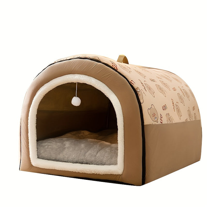 Whisker Haven Pet House - Soft, Warm, Washable, and Spacious Cozy Retreat for Cats and Small Dogs, Perfect for Golden Retrievers and Felines, with Plush Interior and Easy Assembly