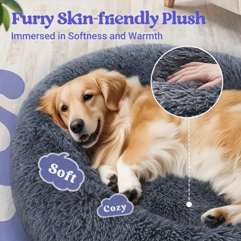 [2025 Upgrade]Ultimate Calming Plush Pet Cushion Sofa Bed Dog Bed - Heavenly Fluffy Pillow Nest for Cats & Small to Medium Dogs - Ultra-Soft Comfortable Nesting Haven