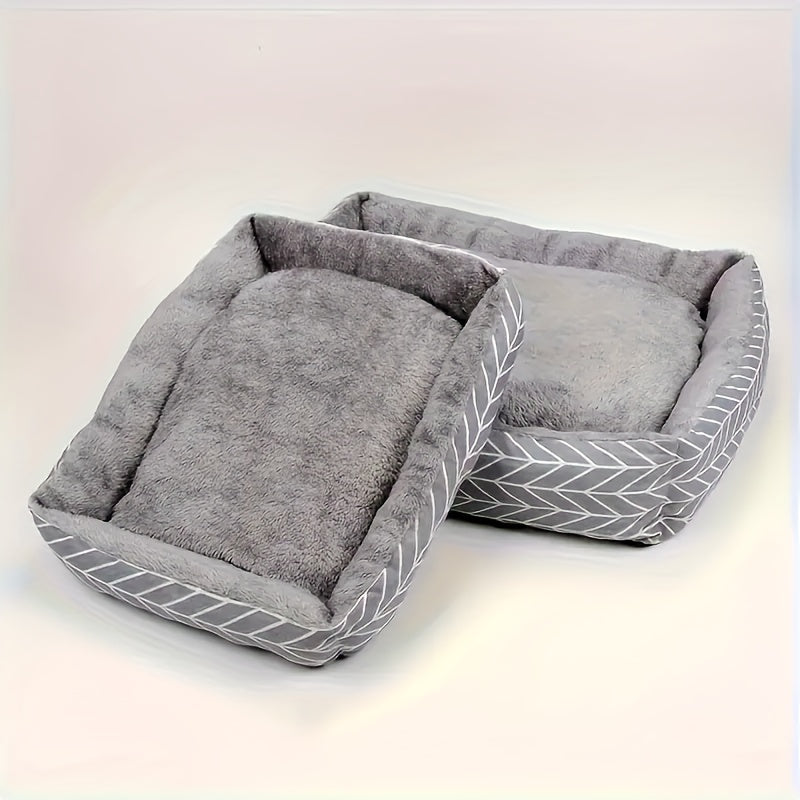 4 size options available. Ultra-soft and comfortable plush dog bed, made of plush polyester fiber. A winter warm pet sofa, suitable for dogs from extra-small to large breeds. No-assembly required warm thick mat for cats and dogs.