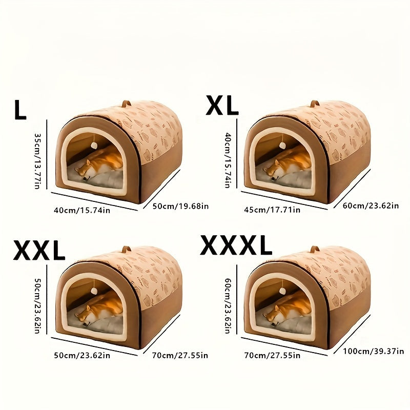 Whisker Haven Pet House - Soft, Warm, Washable, and Spacious Cozy Retreat for Cats and Small Dogs, Perfect for Golden Retrievers and Felines, with Plush Interior and Easy Assembly