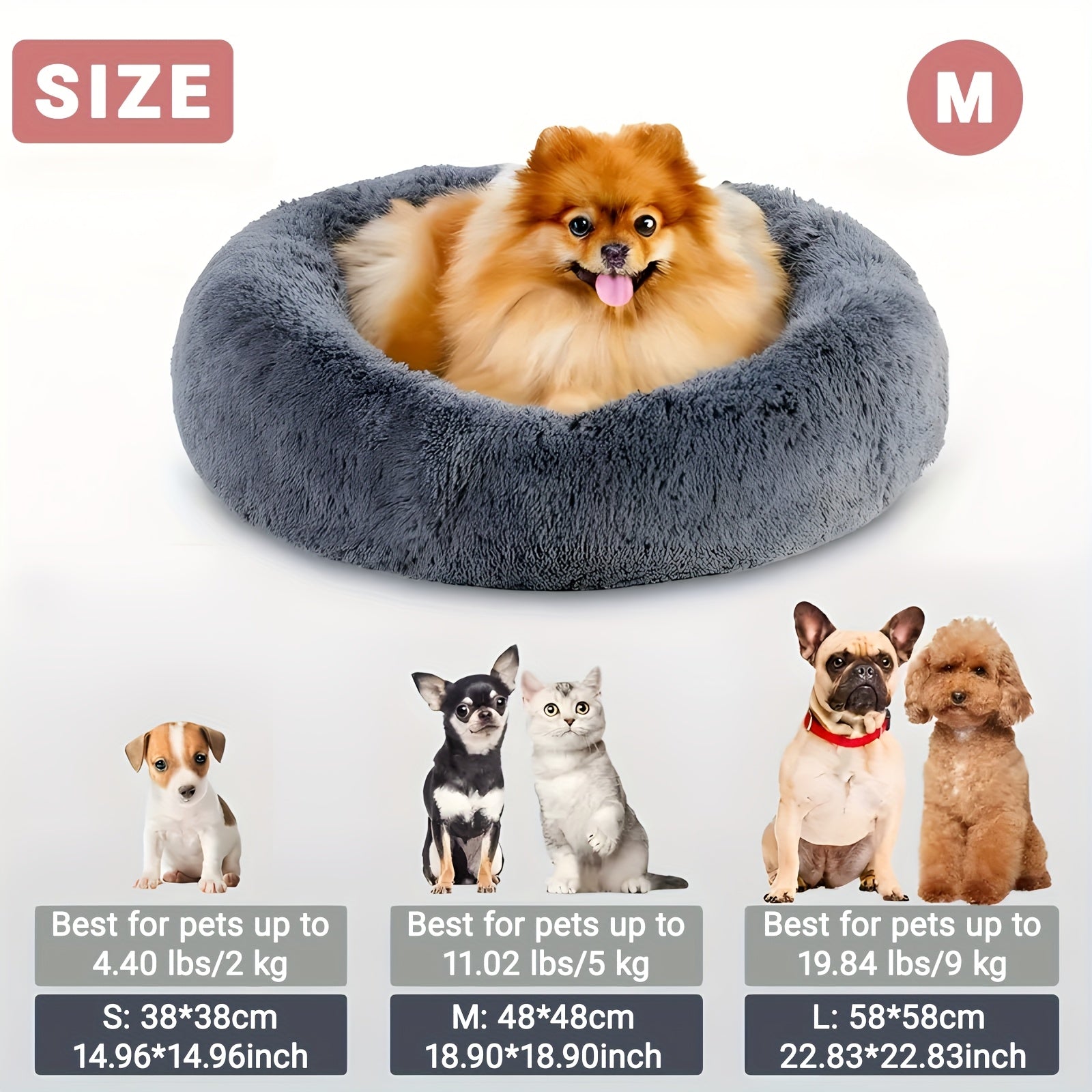 [2025 Upgrade]Ultimate Calming Plush Pet Cushion Sofa Bed Dog Bed - Heavenly Fluffy Pillow Nest for Cats & Small to Medium Dogs - Ultra-Soft Comfortable Nesting Haven