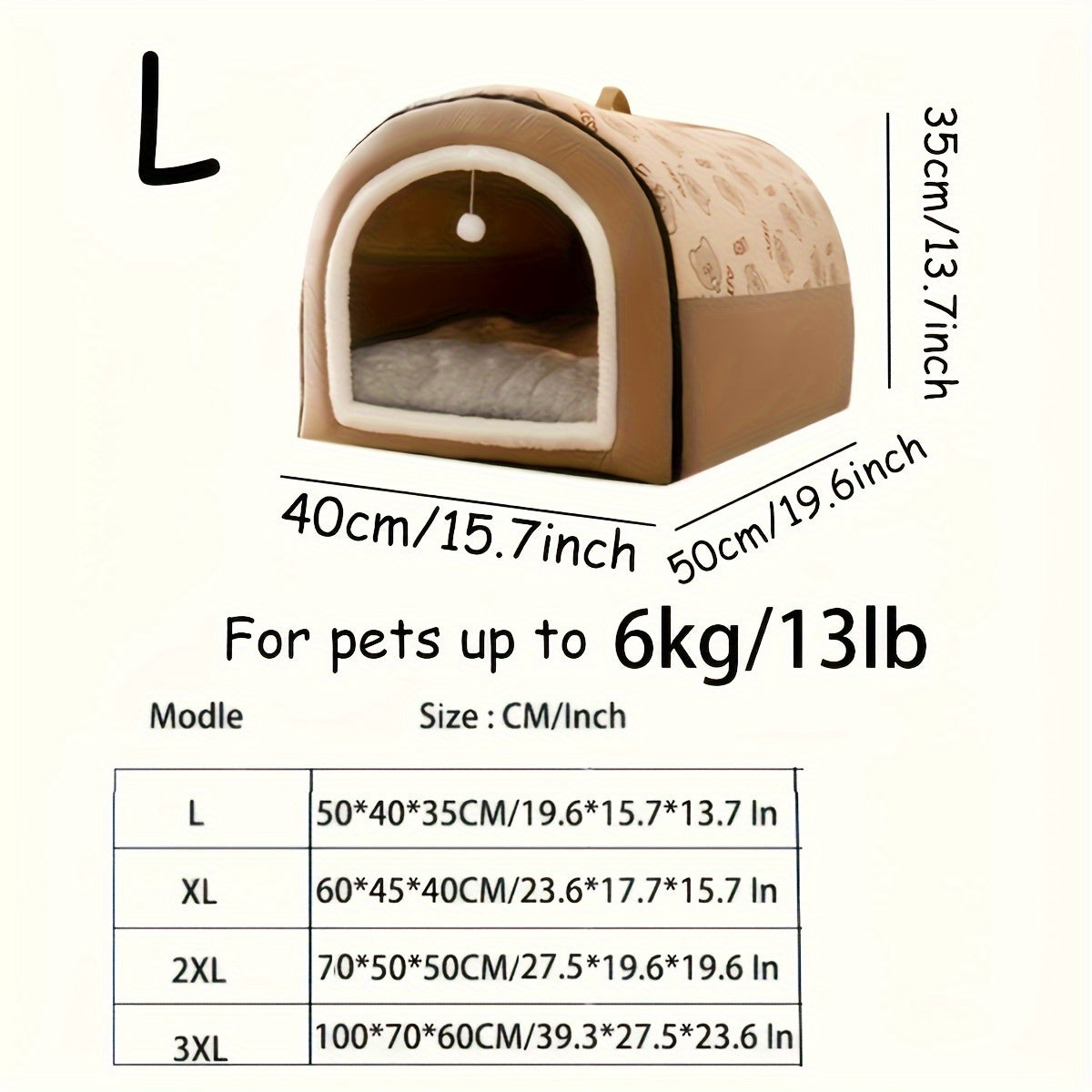 Whisker Haven Pet House - Soft, Warm, Washable, and Spacious Cozy Retreat for Cats and Small Dogs, Perfect for Golden Retrievers and Felines, with Plush Interior and Easy Assembly