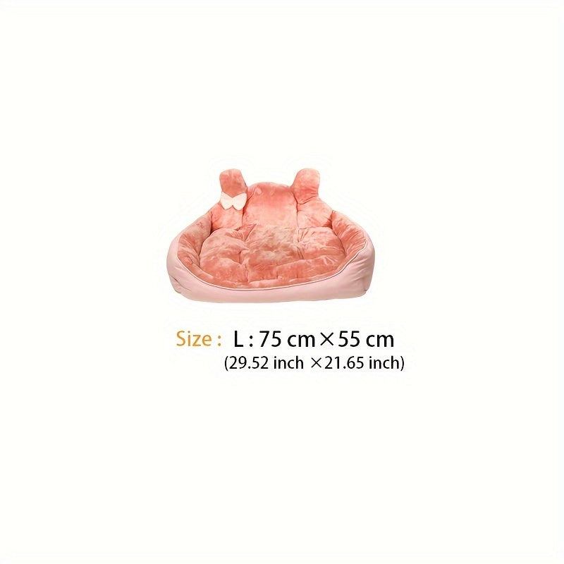Cozy Pet Bed - Plush Ear Design Kennel, Winter Warm Cat Mat, Sleeping Sofa for Cats & Dogs