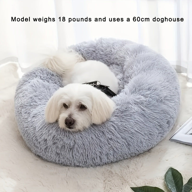 1pc Winter Warm Cat & Dog Bed - Soft Coral Fleece Round Pet Mattress with Plush Polyester Fill, Washable Cozy Bed for Small/Medium Pets, Soothing Comfort for Cats & Dogs, Durable & Easy-Clean Design, Pet Beds for Cats, Cat Warming Bed, Dog Crate Bed Mat,